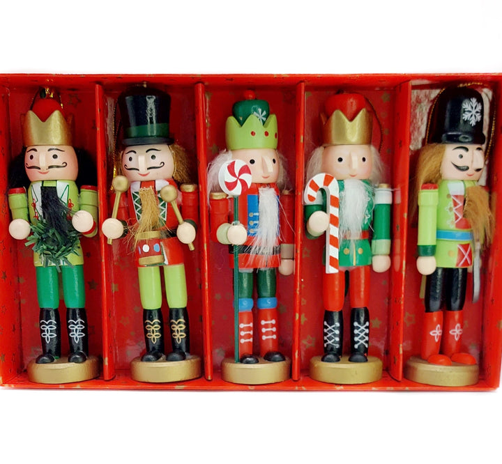Christmas Nutcracker Set. Wizardi Classic Wooden Festive Decoration F07M14-15-N01626