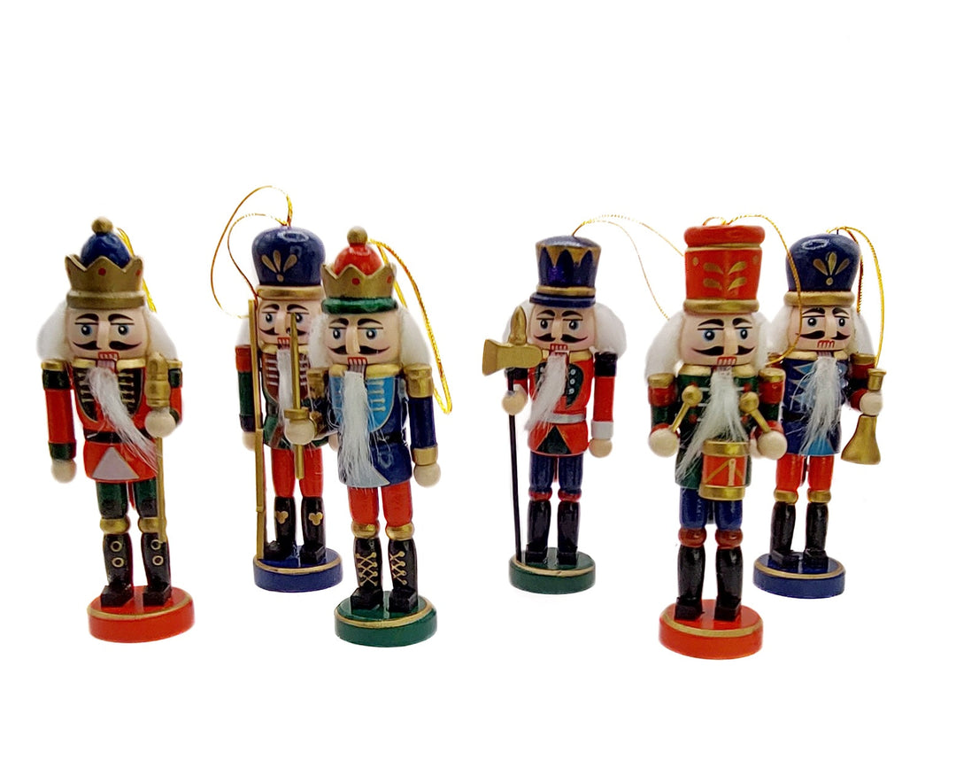 Christmas Nutcracker Set. Wizardi Classic Wooden Festive Decoration F07M14-6-N01617