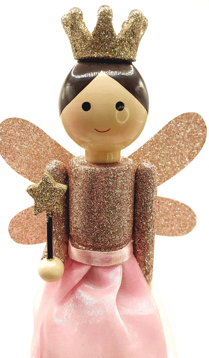 Sparkling Fairy Princess Wooden Nutcracker F07M6-2 Pink