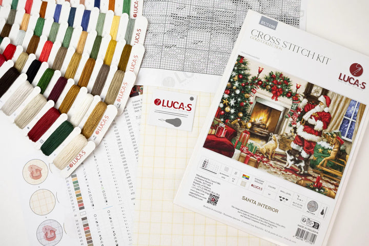 Santa Interior Counted Cross-Stitch Kit by Luca-S BU5100L