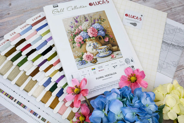 Floral Nostalgia Counted Cross-Stitch Kit by Luca-S B725L