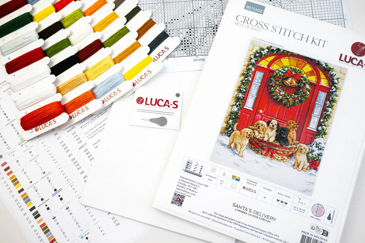 Santa's Delivery Counted Cross-Stitch Kit by Luca-S BU5102L