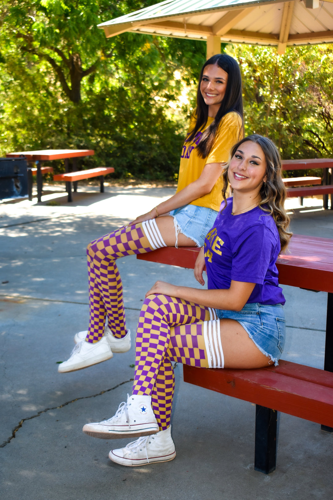 Game Day! - Purple & Gold Thigh-Highs