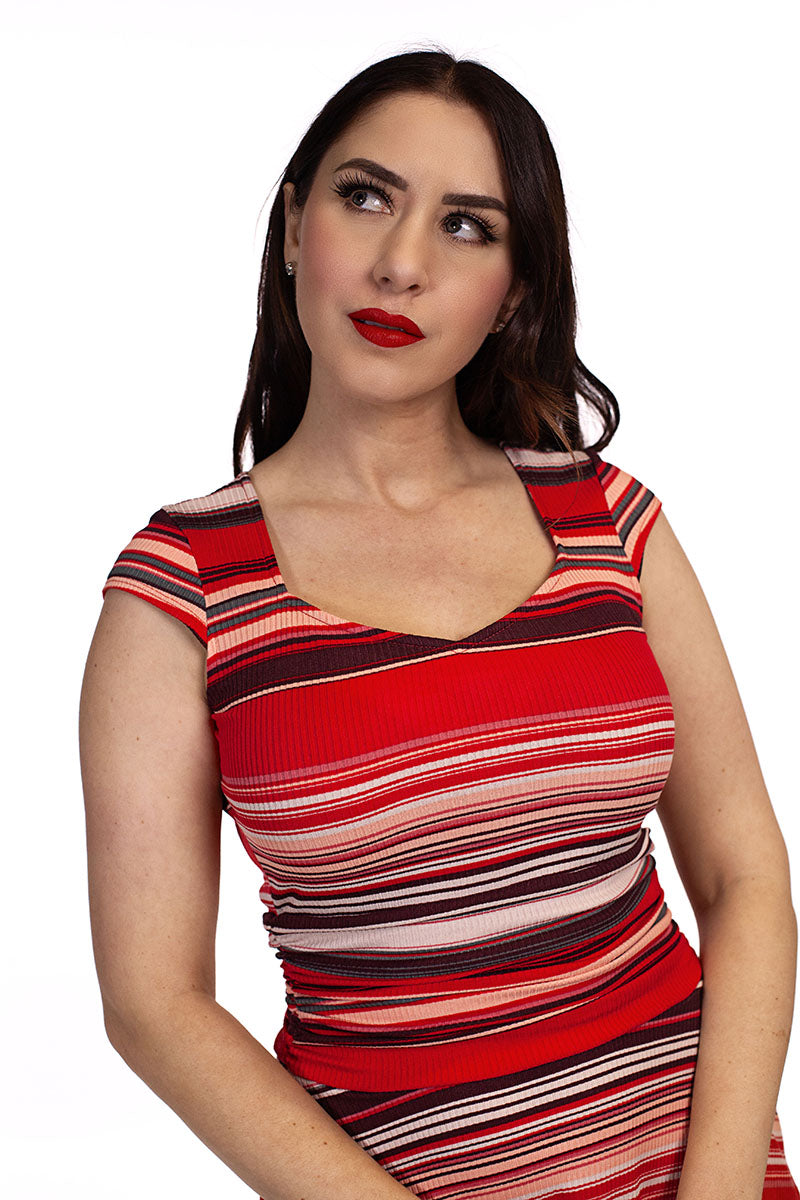 Amelia Dress in Retro Stripes - XS Only