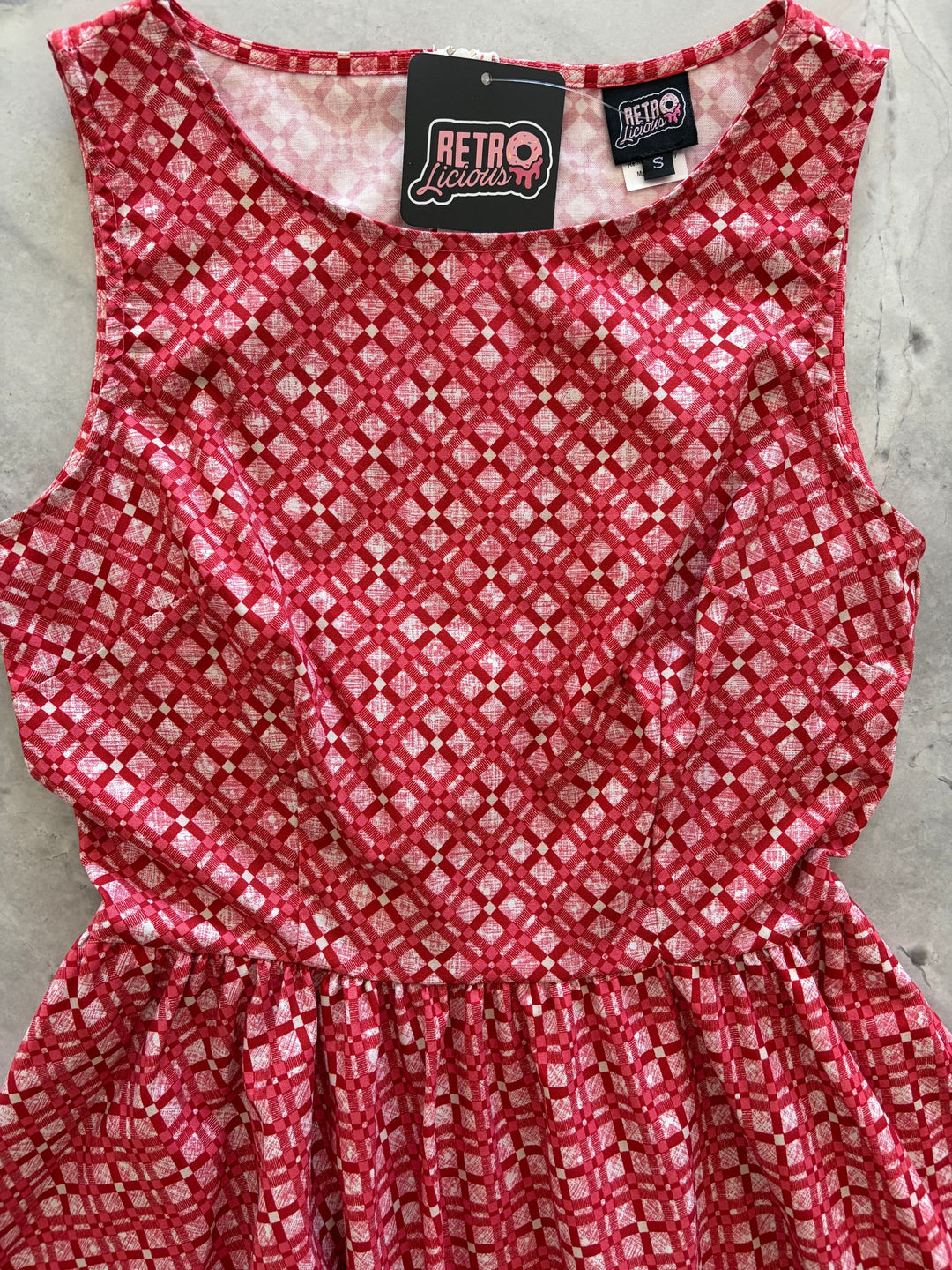 Red Diamond Midi Dress