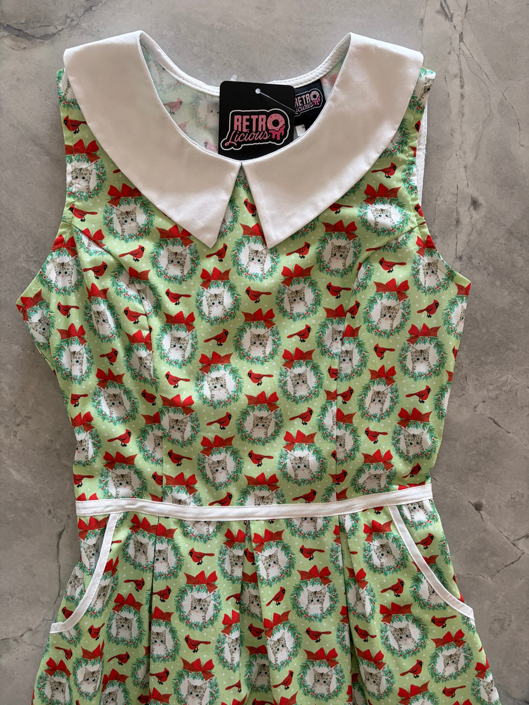 Cats & Cardinals Collared Dress