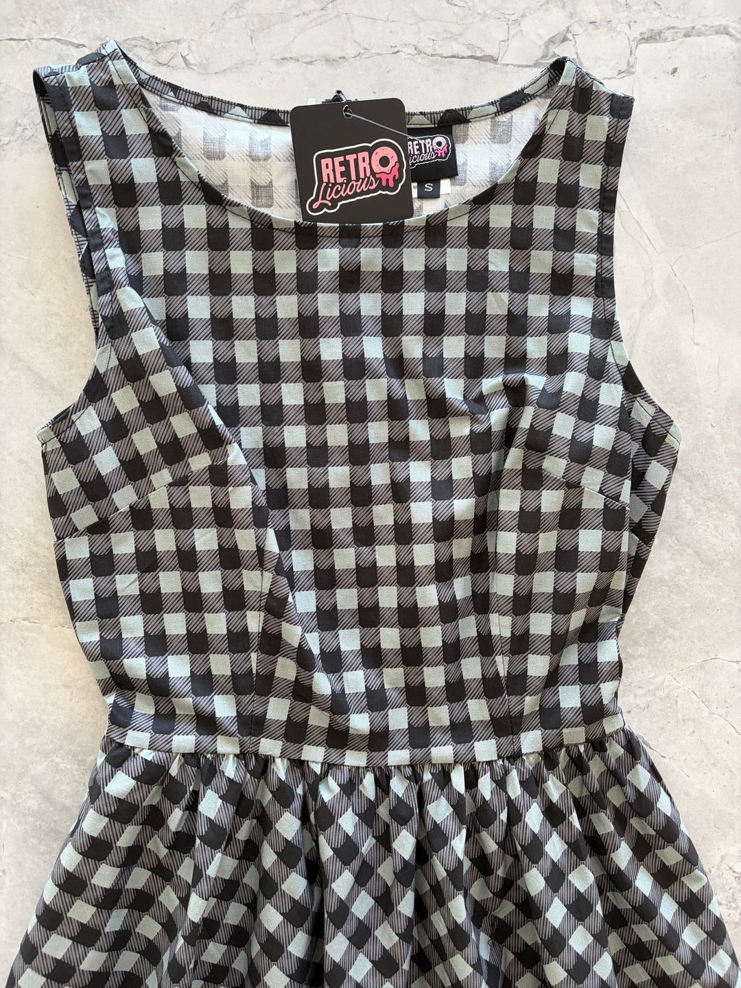 Checkered Cats Vintage Dress