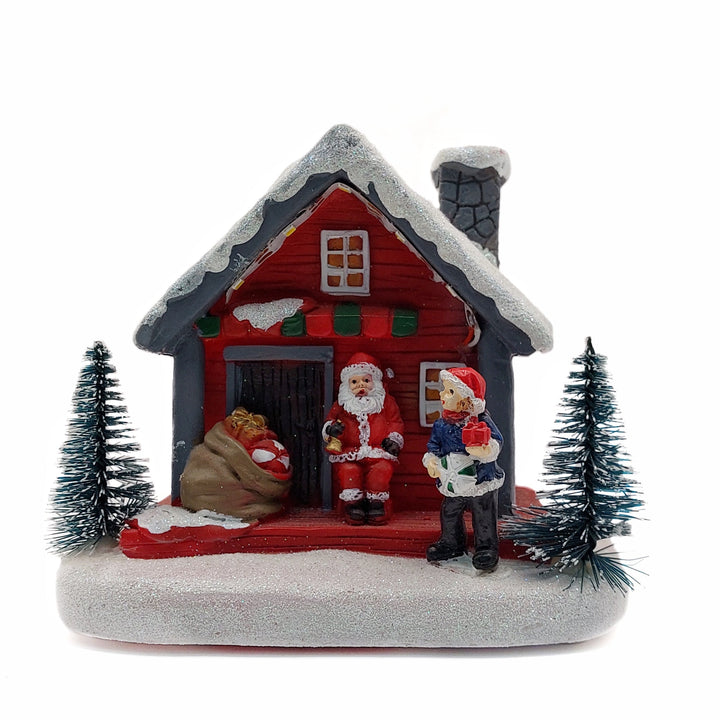 Christmas Cottage with Santa. Village Wizardi F07-N1-7-578B