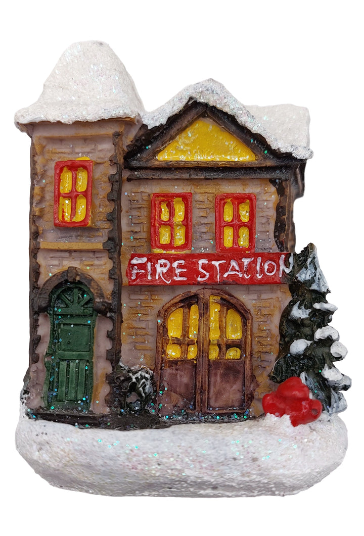 Fire Station Christmas Village Wizardi F07-N1-9-6542C