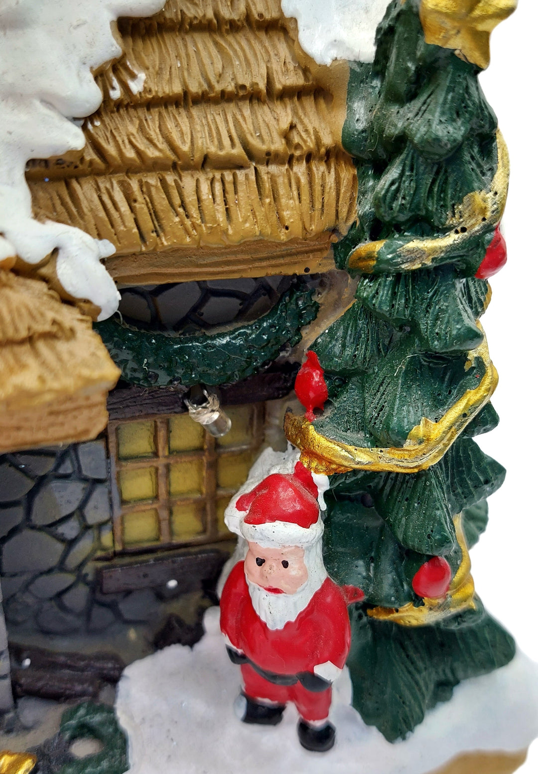 Festive Cottage with Santa Claus. Christmas Village Wizardi F07-N1-11-601