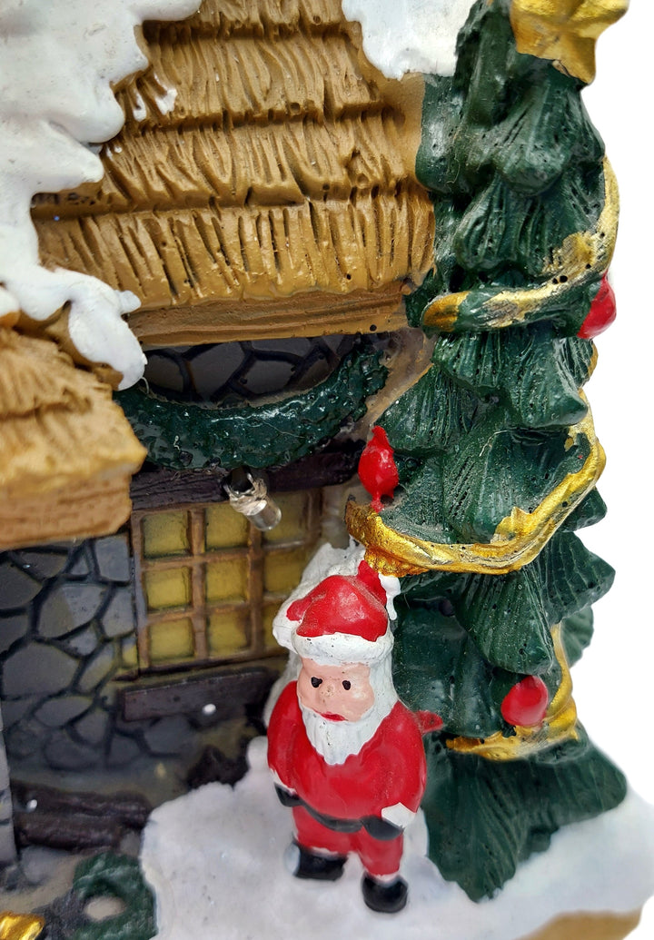 Festive Cottage with Santa Claus. Christmas Village Wizardi F07-N1-11-601