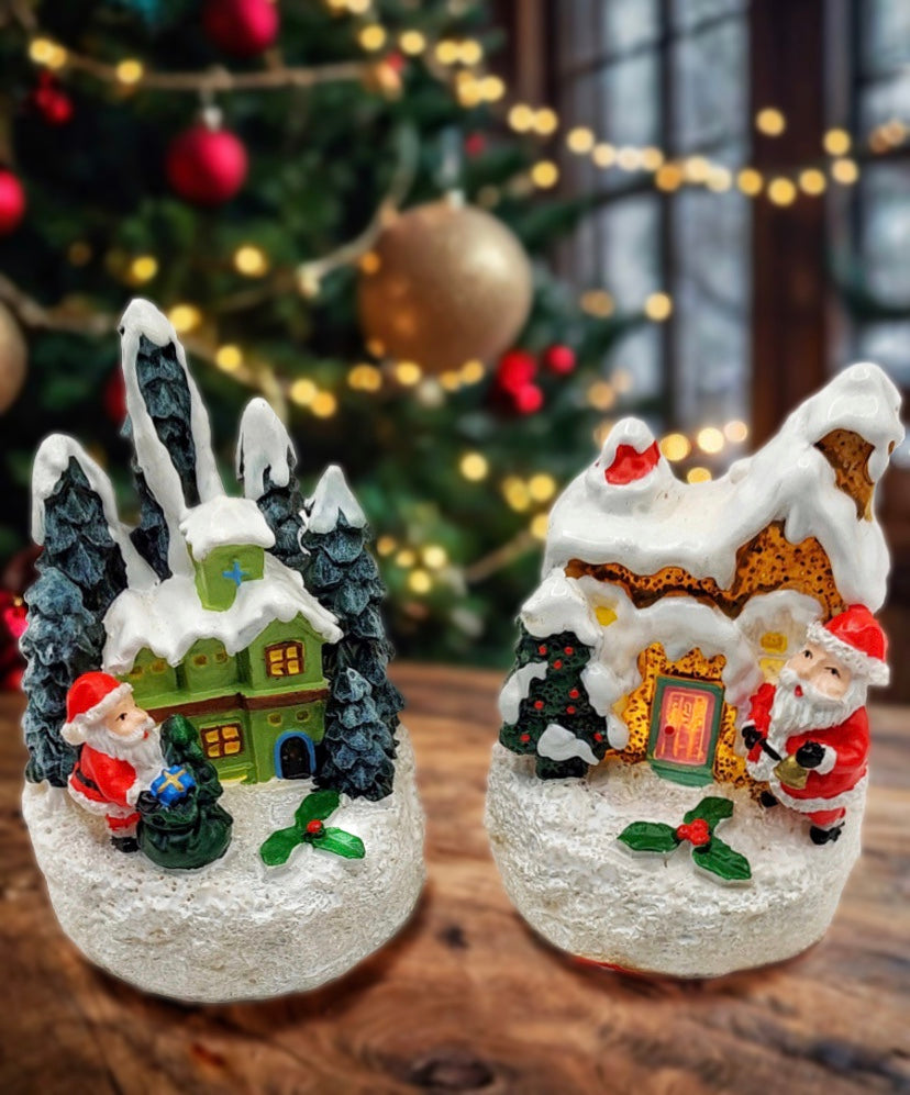 Festive House with Santa. Christmas Village Wizardi F07-N1-3-Y26D