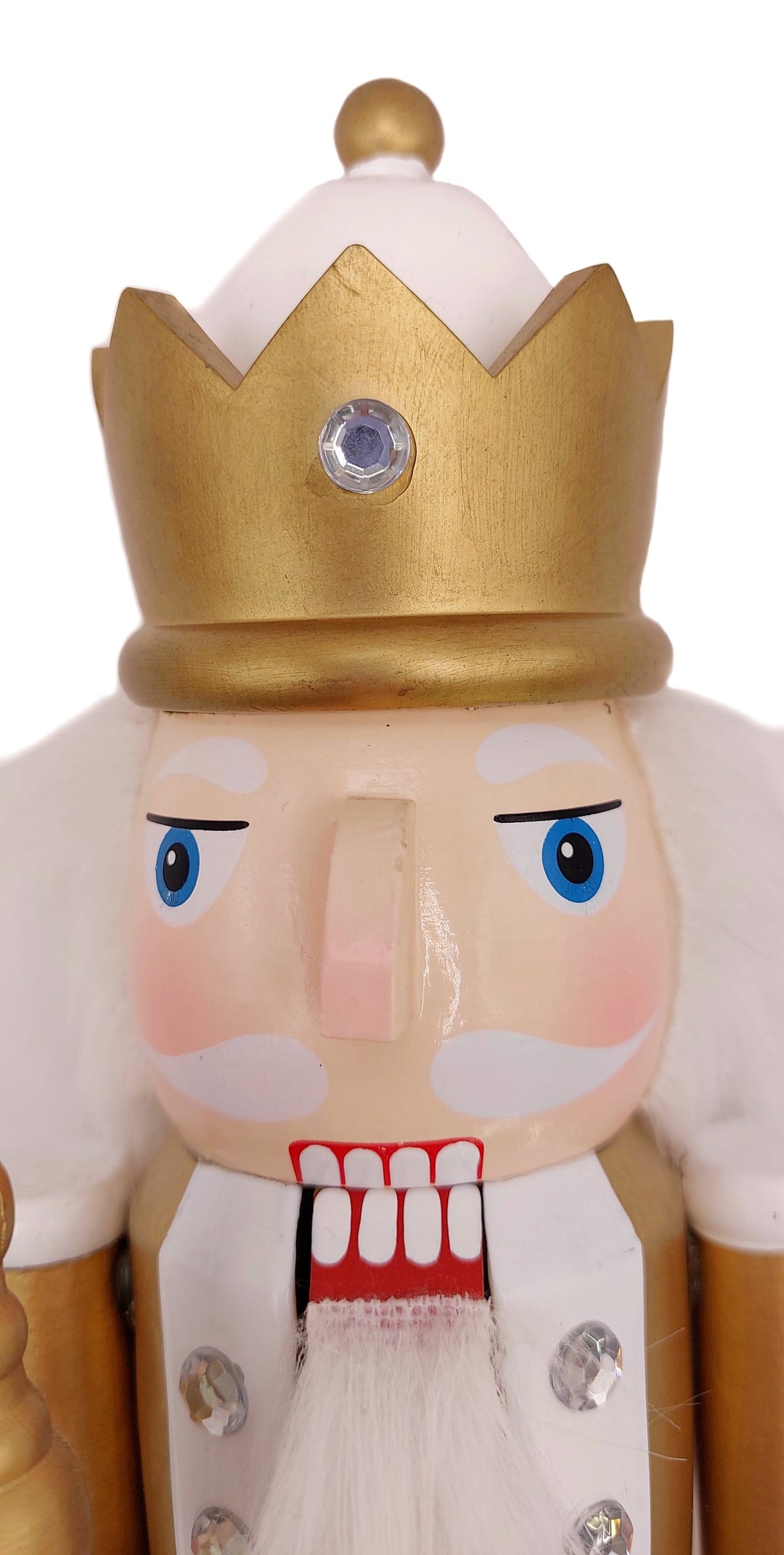 Christmas Nutcracker the Staffbearer. Wizardi Classic Wooden Festive Decoration F07M14-45-N01315B