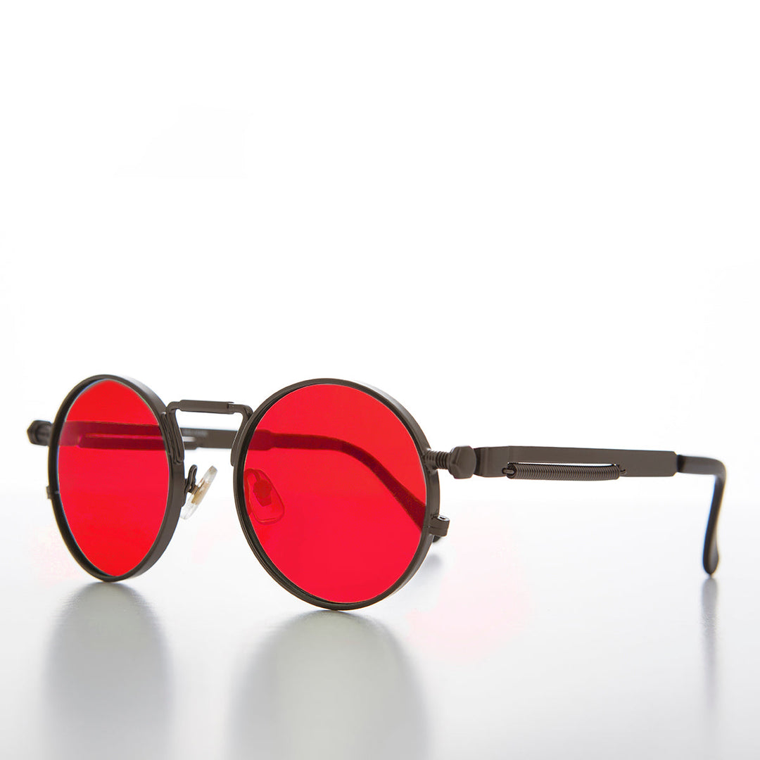 Round Gunmetal Metal Goth Steampunk Sunglass - Ivan 5