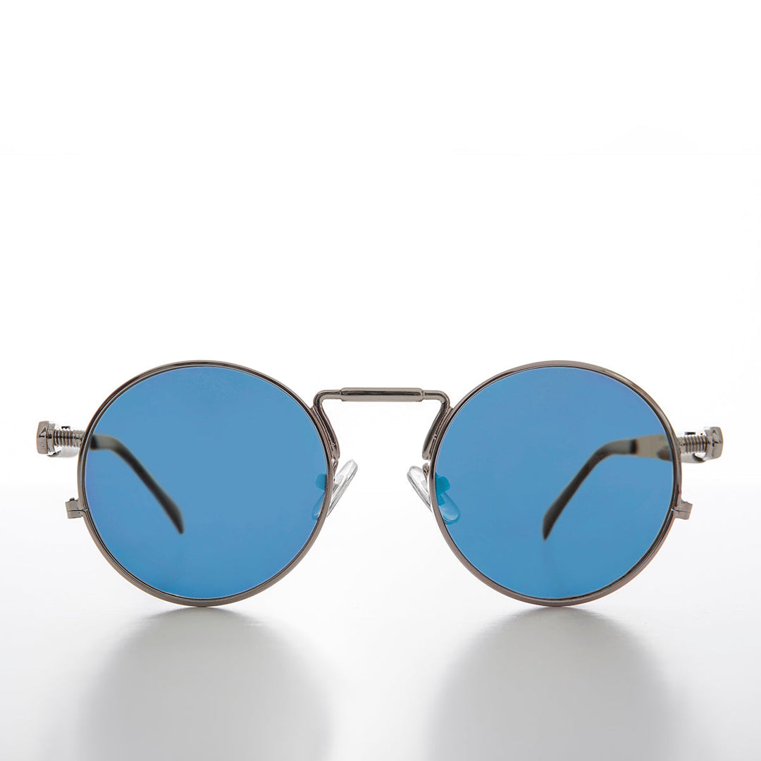 Round Silver Goth Steampunk Sunglass - Ivan 1