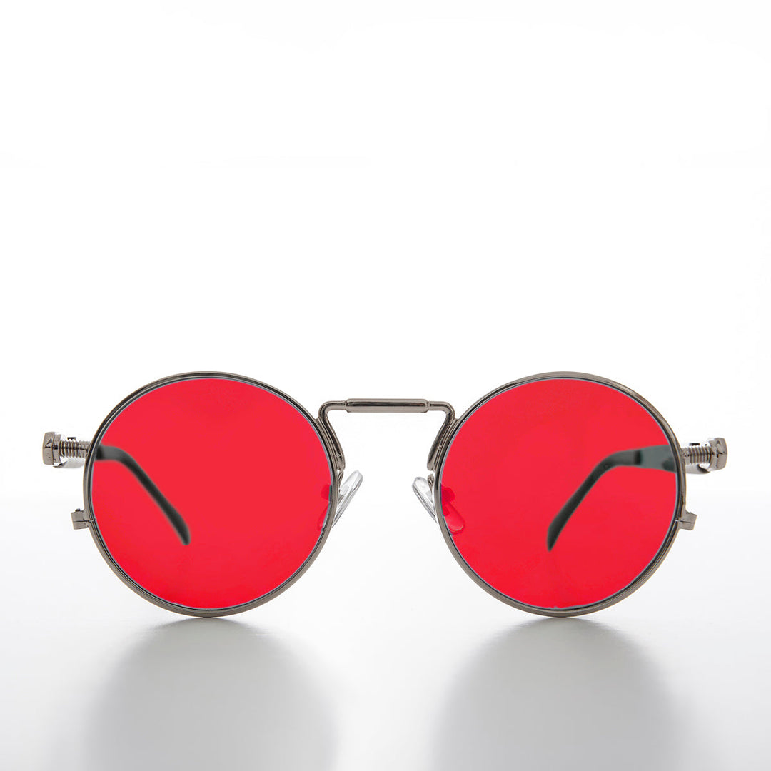 Round Silver Goth Steampunk Sunglass - Ivan 1