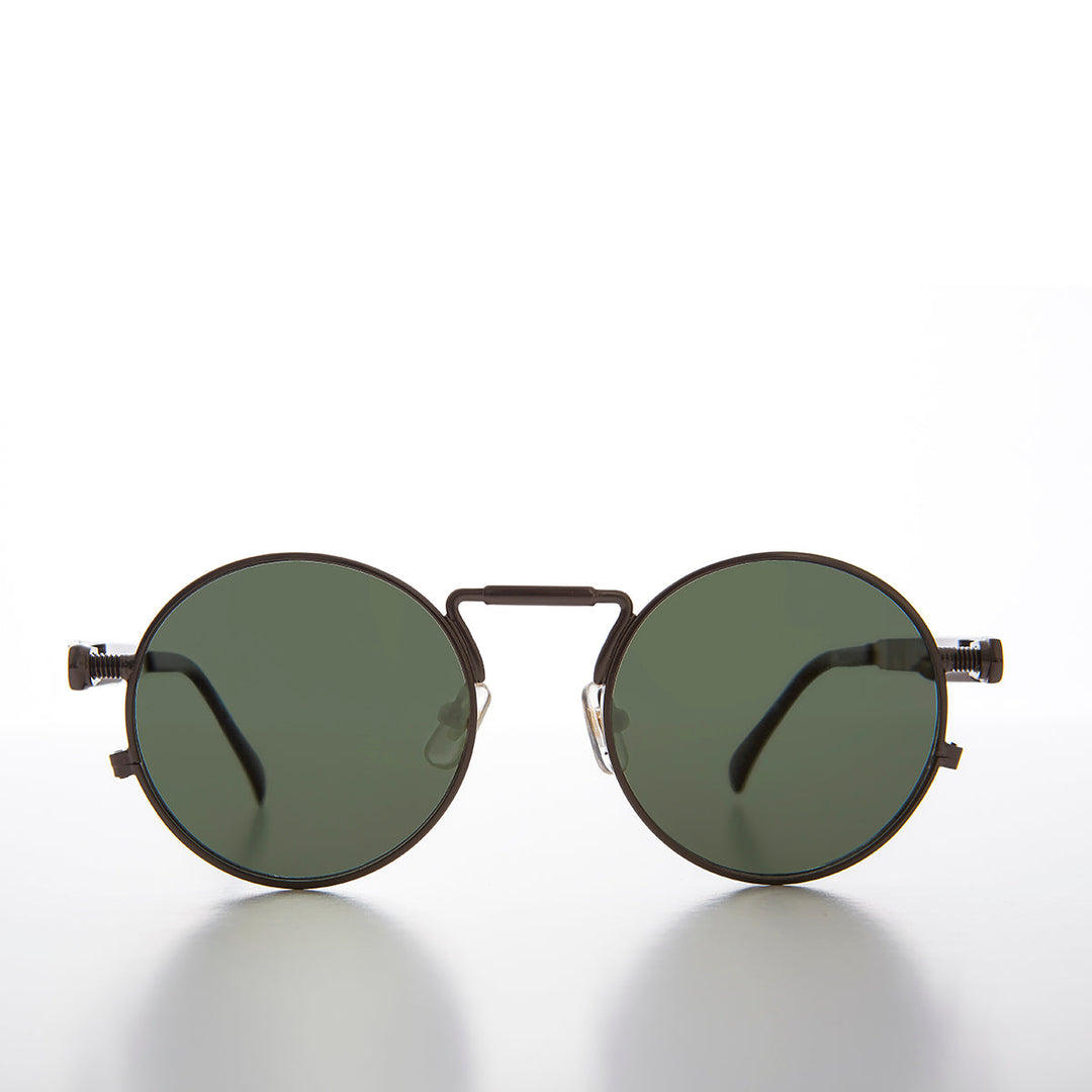 Round Gunmetal Metal Goth Steampunk Sunglass - Ivan 5