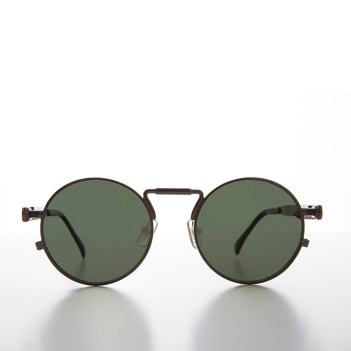 Round Gunmetal Metal Goth Steampunk Sunglass - Ivan 5