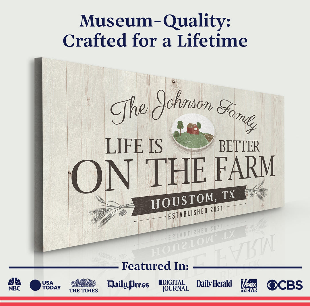 Life Is Better On The Farm Sign