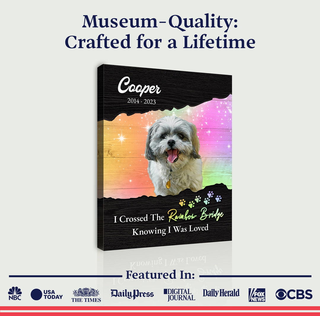 Pet Memorial Sign I Crossed The Rainbow Bridge II