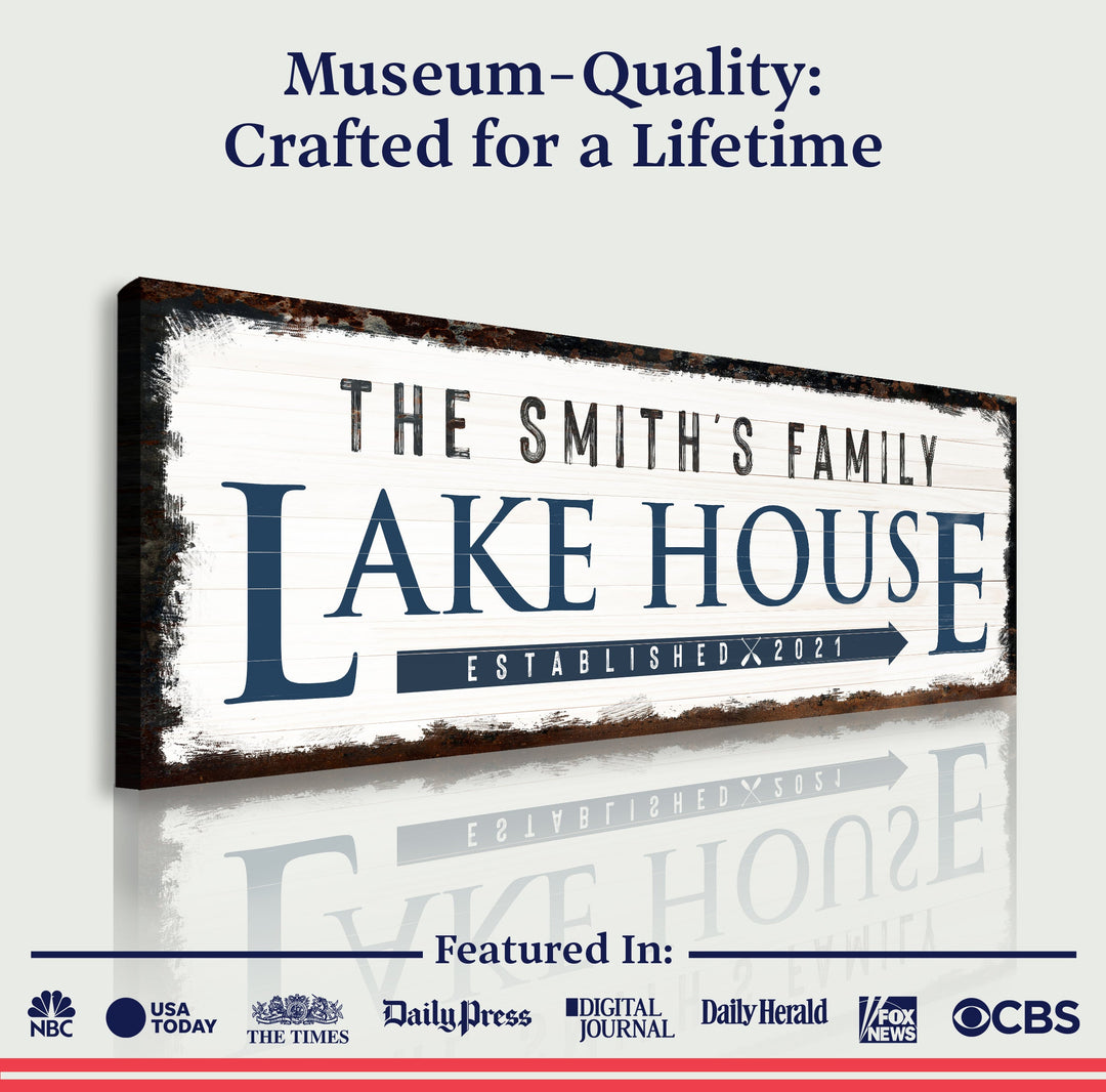 Family Lake House Arrow Sign