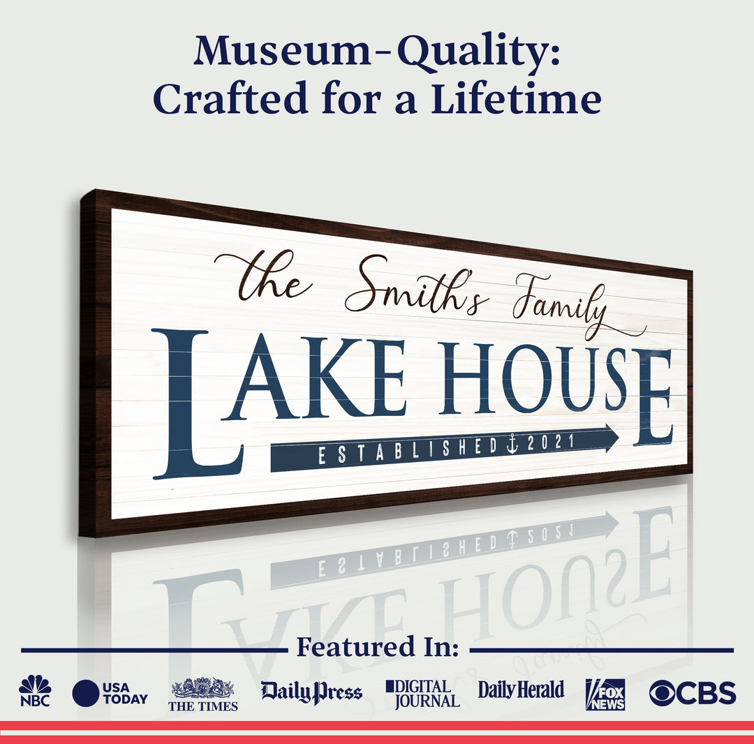 Family Lake House Arrow Sign III