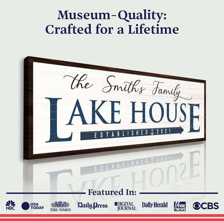 Family Lake House Arrow Sign III