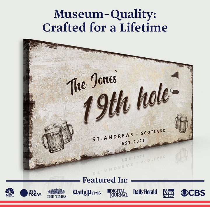 19th Hole Golf Personalized Sign III