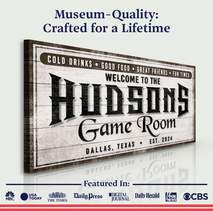 Personalized Game Room Sign IV