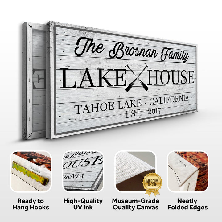 Family Lake House Paddle Sign