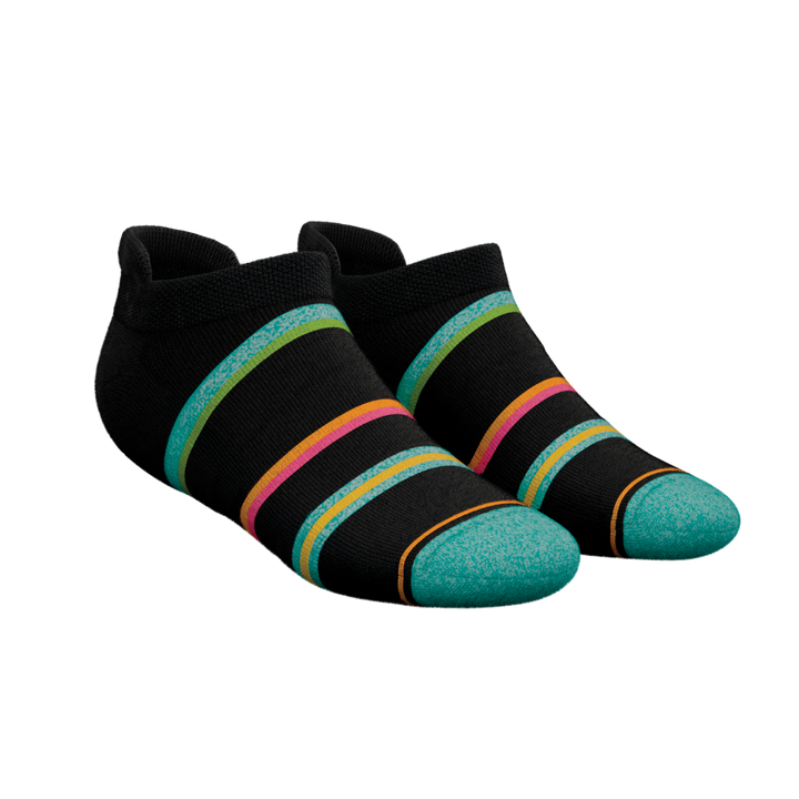 The Island Time | Black Tropical Heel Hammock™ Ankle Socks