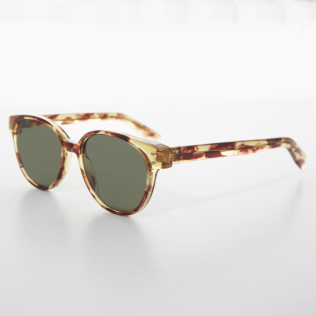 Round Horn Rim Cat Eye Women's Vintage Sunglass - Jackson