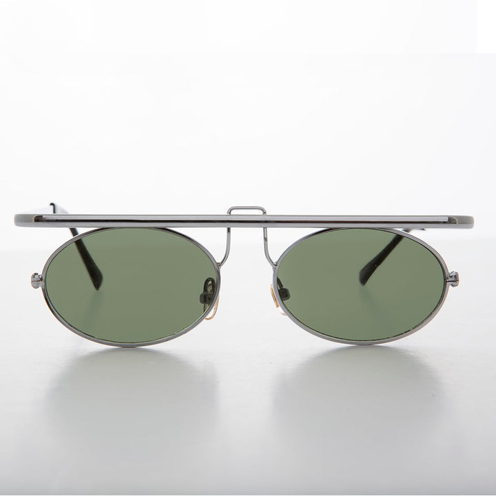 Cyberpunk Goth Vintage Flat Top Oval Sunglass - Jenkins