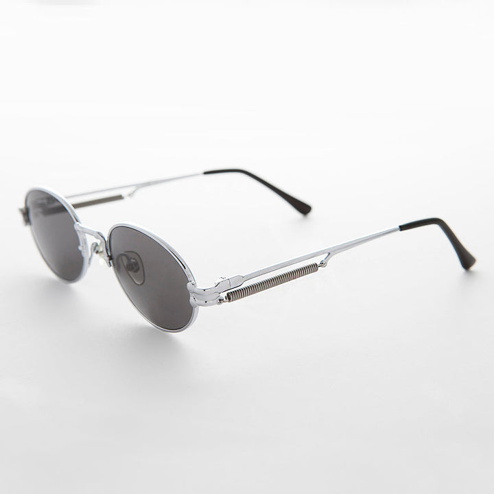 Spring Temple Oval Steampunk Vintage Sunglass - Jeter