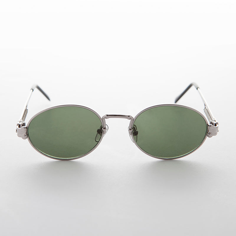 Spring Temple Oval Steampunk Vintage Sunglass - Jeter