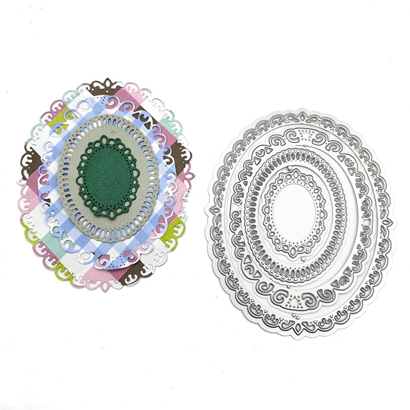 Oval Lace Scrapbooking Cutting Die by Wizardi QJ55