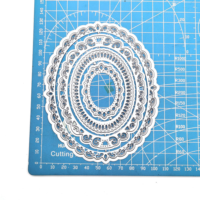 Oval Lace Scrapbooking Cutting Die by Wizardi QJ55