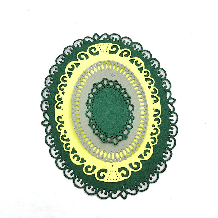 Oval Lace Scrapbooking Cutting Die by Wizardi QJ55