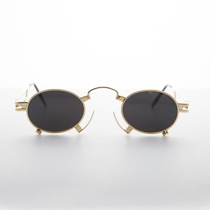 Rare Vintage Steampunk Sunglass with Metal Nose Piece - Jules