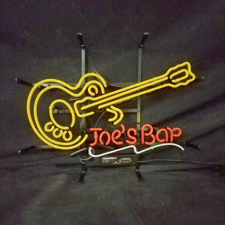 Joe's Bar Guitar Neon Signs Light