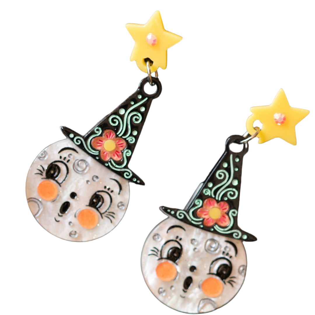 johanna parker moon halloween acrylic earrings