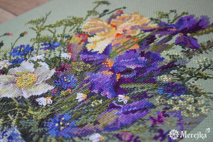 Irises and Wildflowers K-249 Counted Cross-Stitch Kit