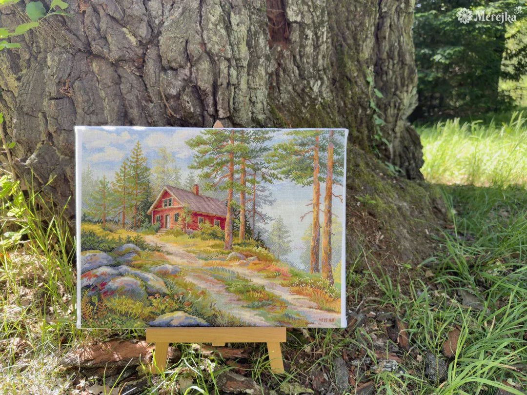 Red Cabin in the Woods K-254 Counted Cross-Stitch Kit