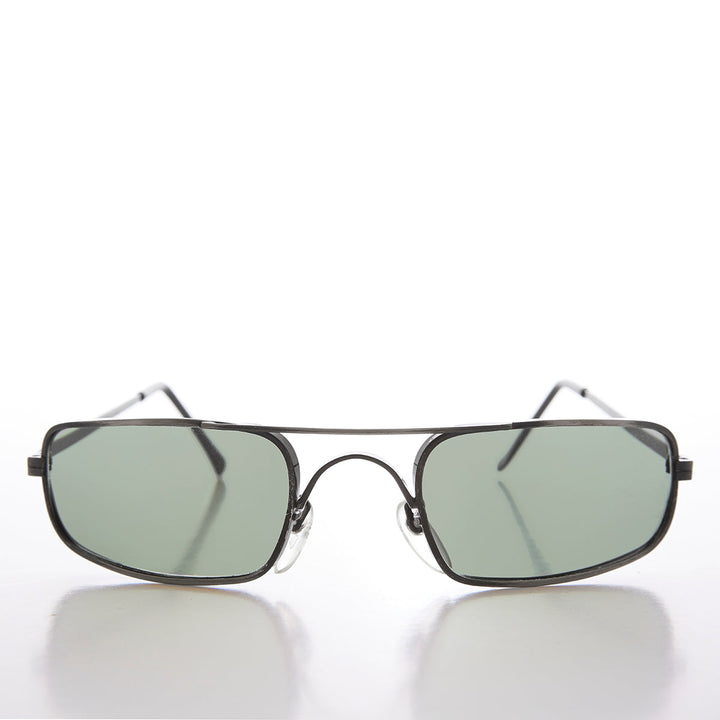 Skinny Sporty Curved Vintage Aviator Sunglass - Kobe