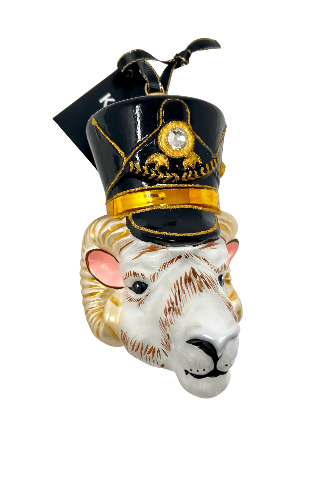 Royal Guard Ram Head Polish Glass Ornament