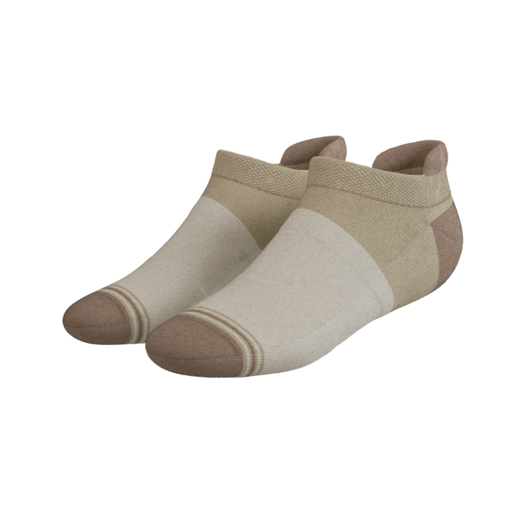 The Khaki | Tan Color Block Heel Hammock™ Ankle Socks