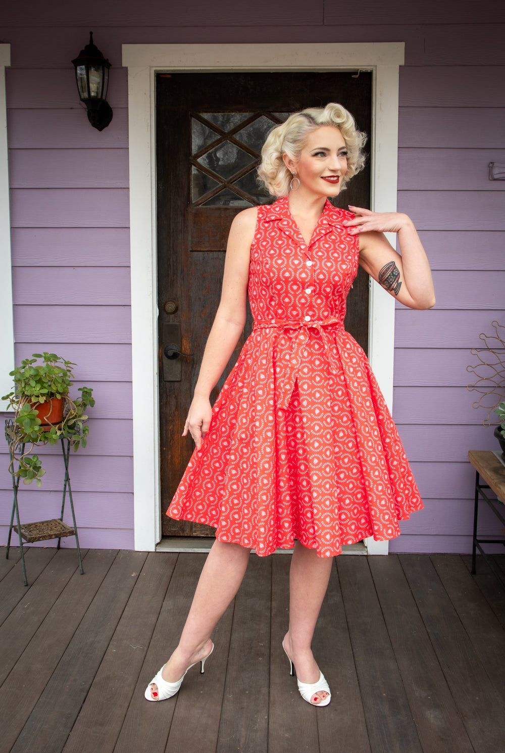 Staci Dress- Laurel & Bees, Cherry Red