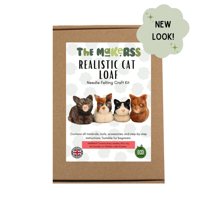 Cartoon Cat Loaf Needle Felting Kit by The Makerss KTS-CartoonCatLoaf-Complete