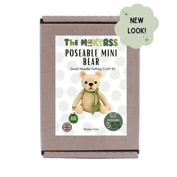 Poseable Mini Bear Needle Felting Kit by The Makerss KTS-PoseableMiniBear-Complete