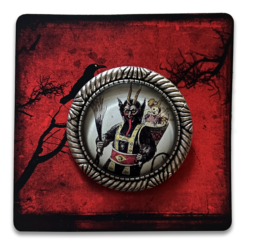 Vintage Cameo Style Krampus Brooch